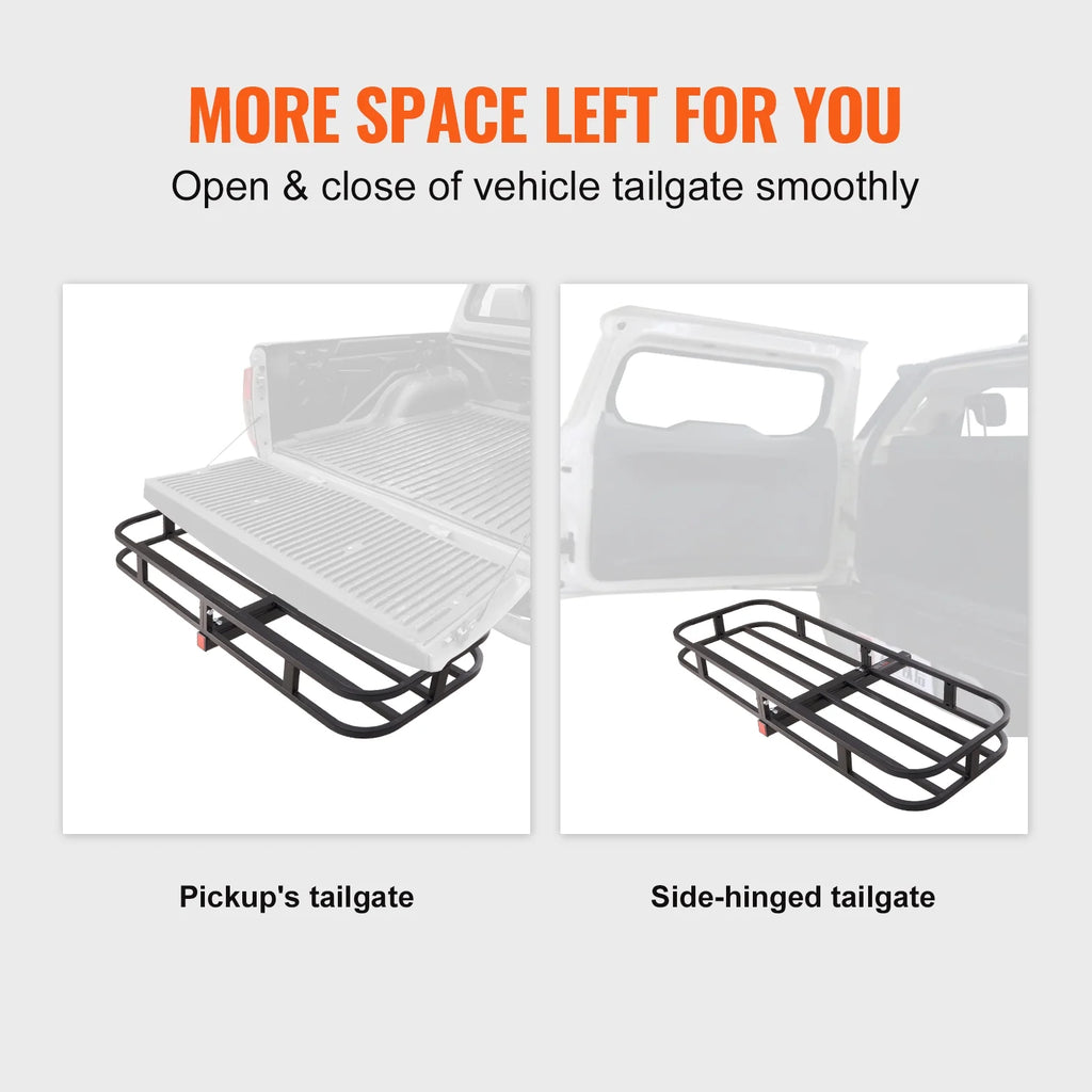 BENTISM Hitch Mount Cargo Carrier 53x19x5 in 500lb & Cargo Net Fits 2" Receiver