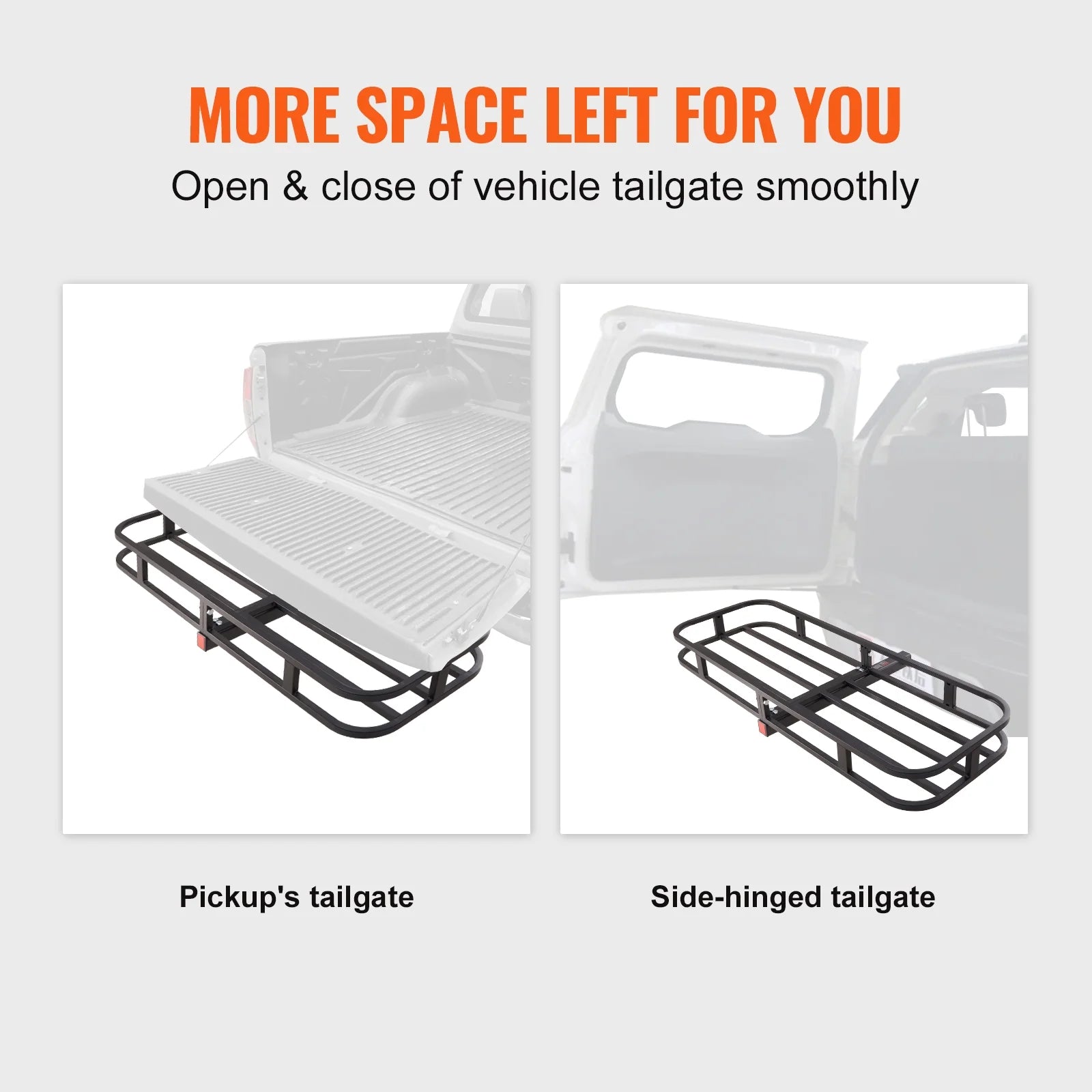 BENTISM Hitch Mount Cargo Carrier 53x19x5 in 500lb & Cargo Net Fits 2" Receiver