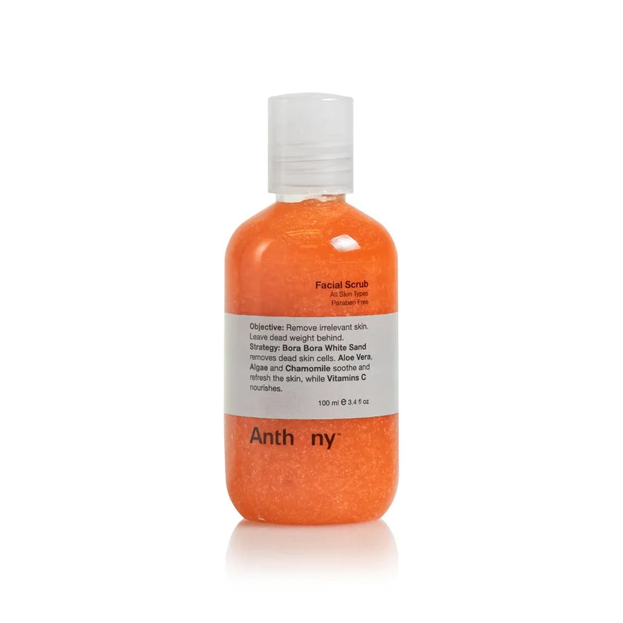 Anthony Facial Scrub, 3.4 Fl Oz, Contains Aloe Vera, Sand, Algae, Chamomile, Vitamin C, Soothes, Protects, Refreshes and Removes Dead Skin Cells Pack of 2