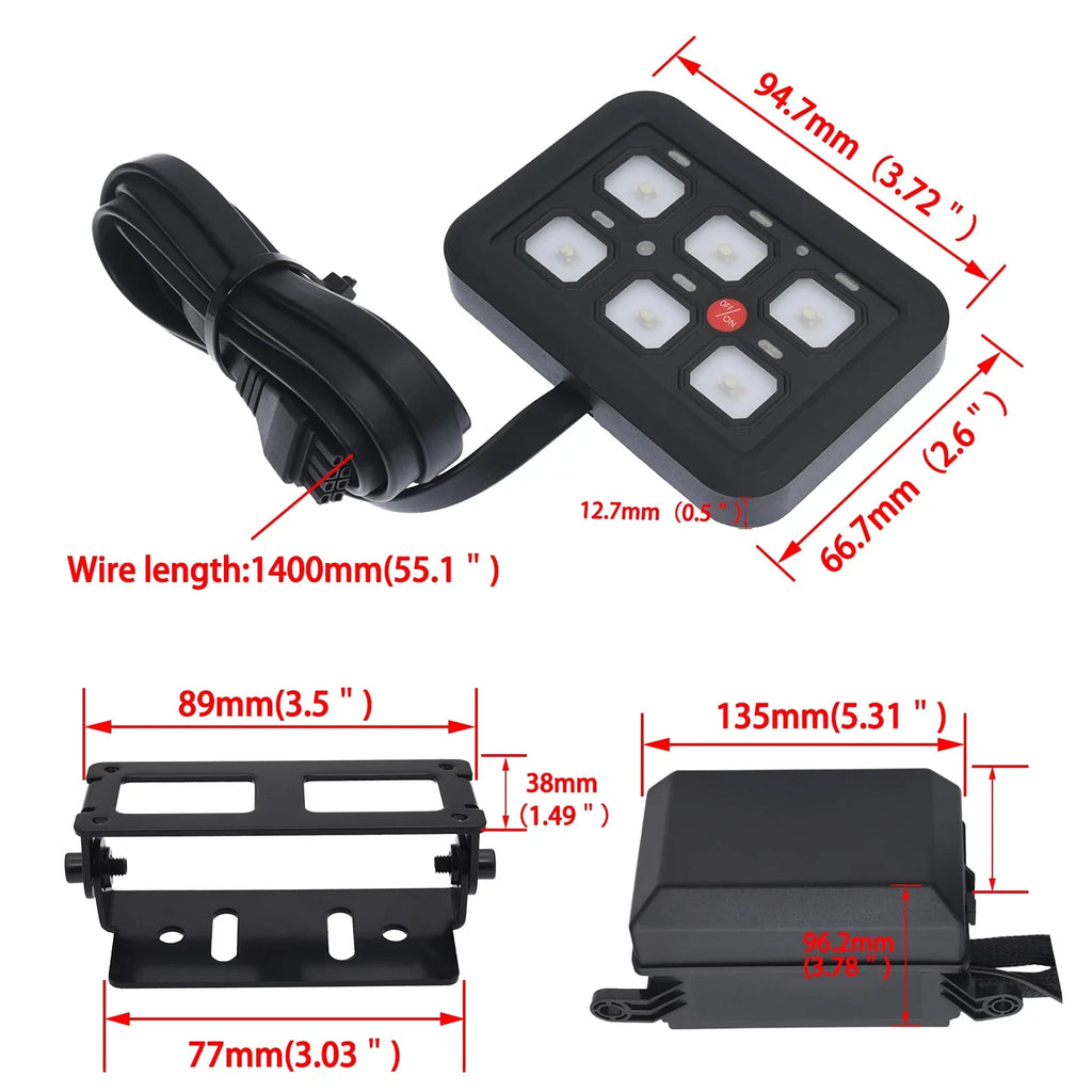 Geloo 6 Gang Switch Panel Toggle Switch Pod Multi-Function Offroad Switch Box Blue LED Switch Panel Circuit Control Relay System for Car Truck UTV ATV
