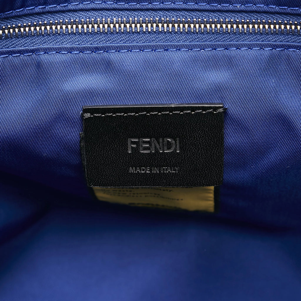 Pre-Owned Authenticated Fendi FF Lock Crossbody Nylon Fabric Blue Crossbody Bag Unisex (Good)