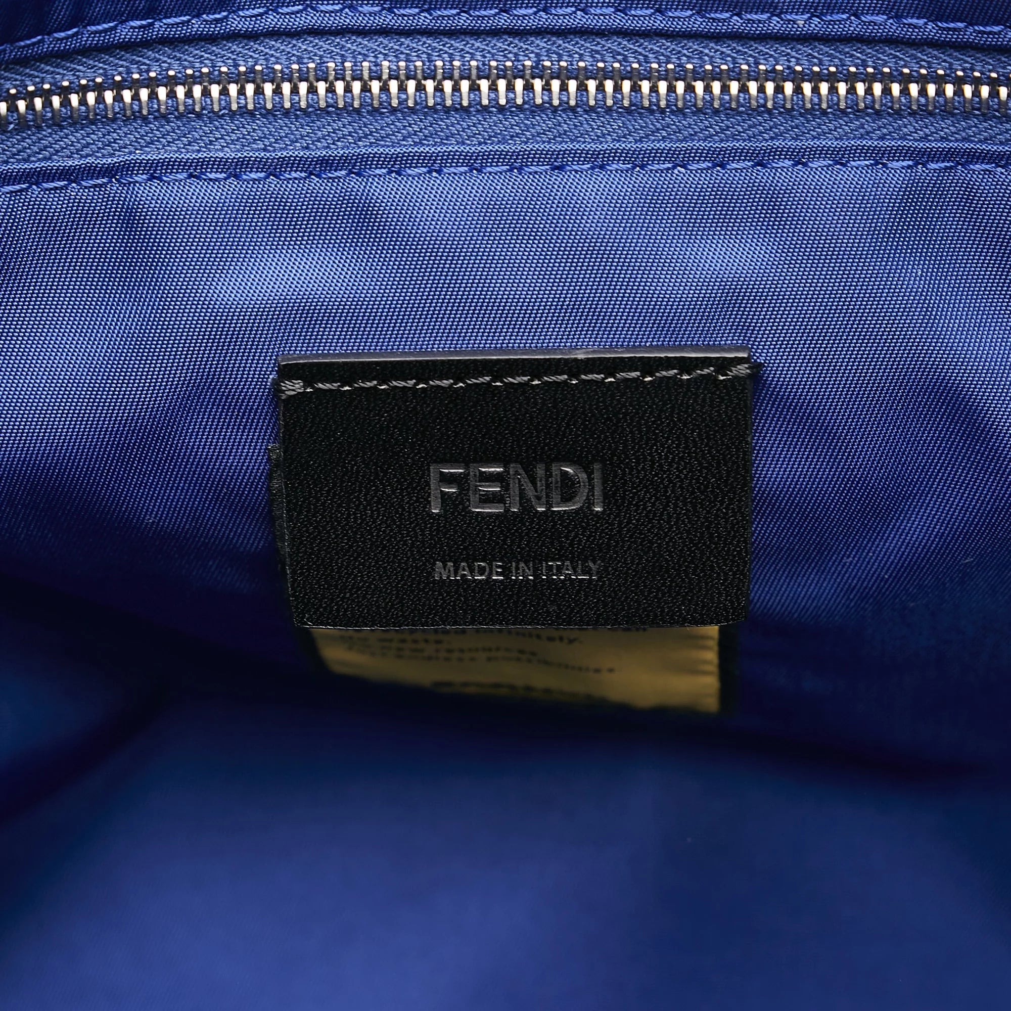 Pre-Owned Authenticated Fendi FF Lock Crossbody Nylon Fabric Blue Crossbody Bag Unisex (Good)