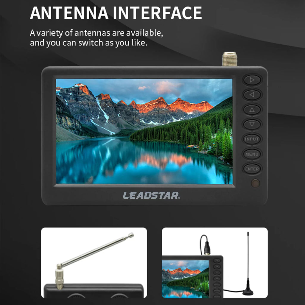 LEADSTAR D5 ATSC Portable Digital TV Player - 5-inch Display Pocket-Sized Car Television, Multimedia Player, Radio, TF Card and U Disk Playback, Includes Remote Control