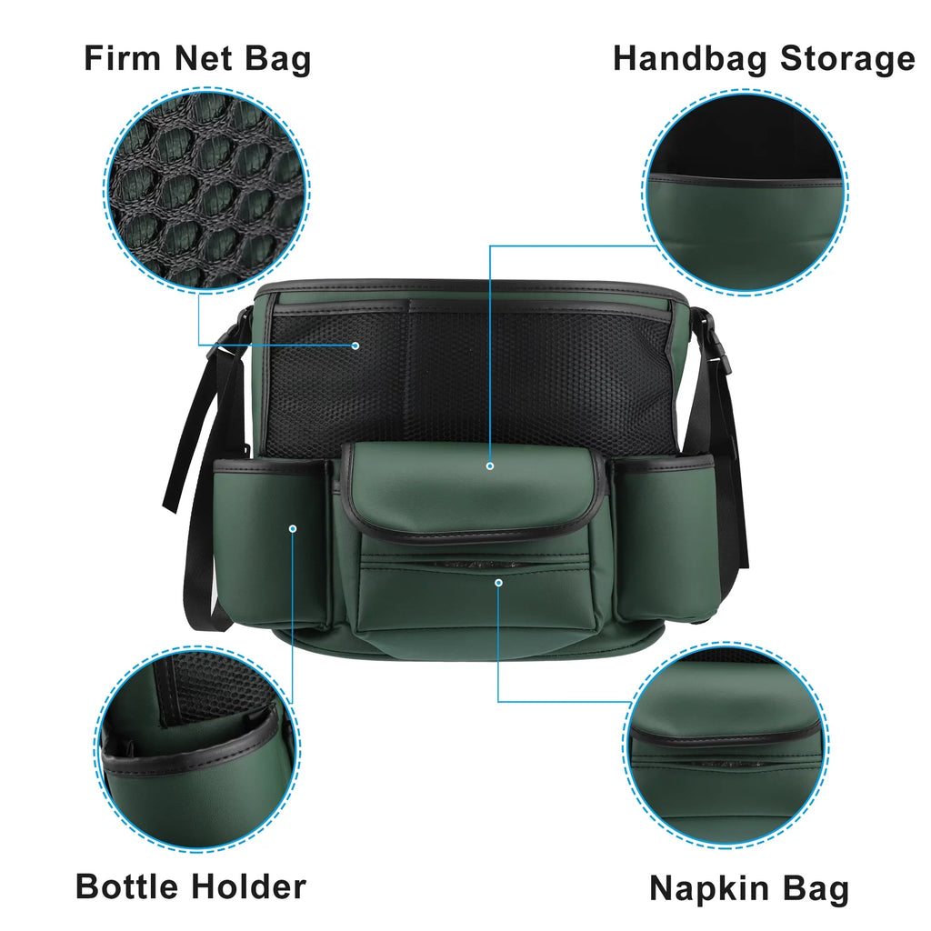 Unique Bargains Car Large Capacity Seat Organizer Backseat Multi Pockets Purse Storage for Car 36x26x18cm Army Green