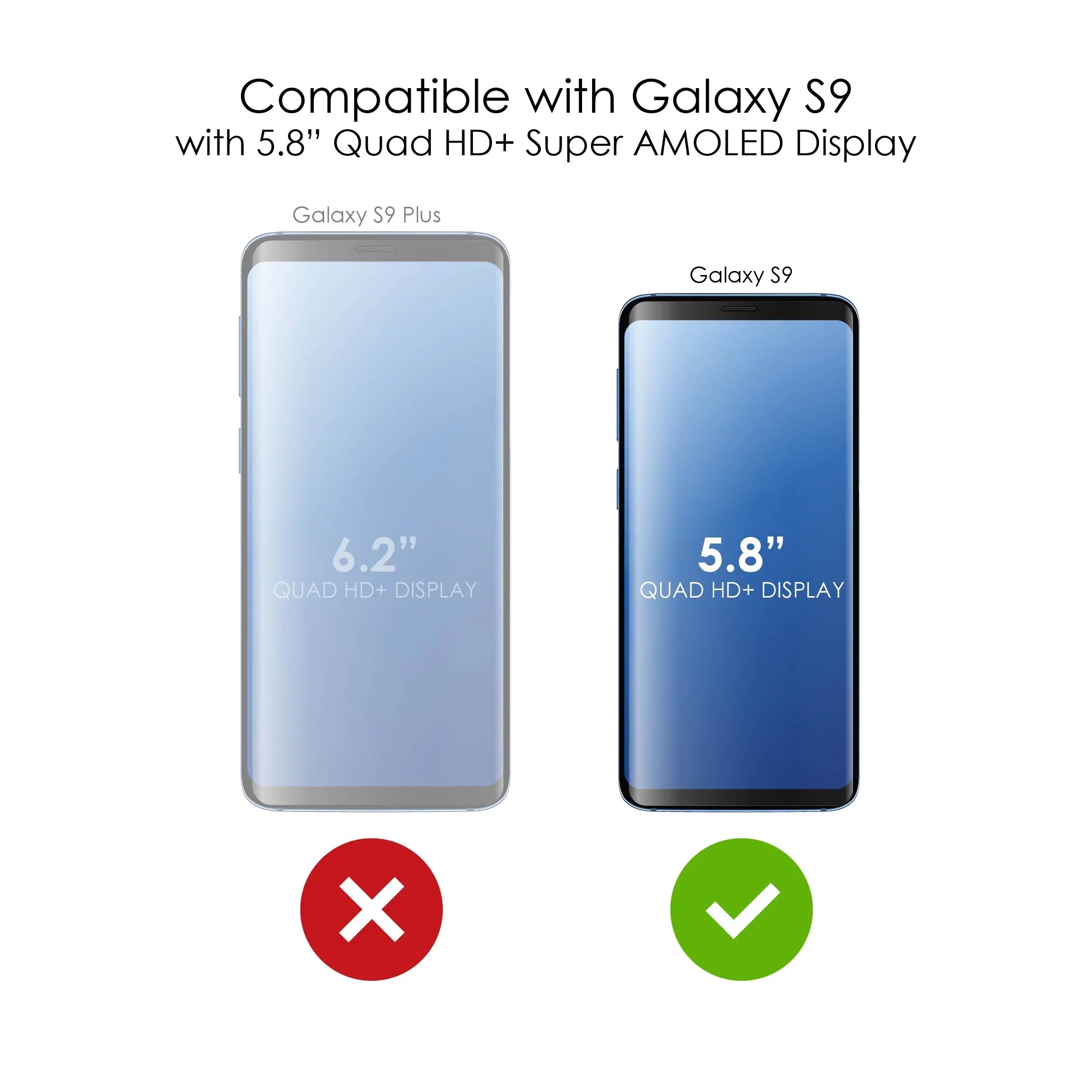 DistinctInk Clear Shockproof Hybrid Case for Galaxy S9 (5.8" Display - TPU Bumper, Acrylic Back, Tempered Glass Monitor Protector - Faith, Hope & Love - Cross & Leaves