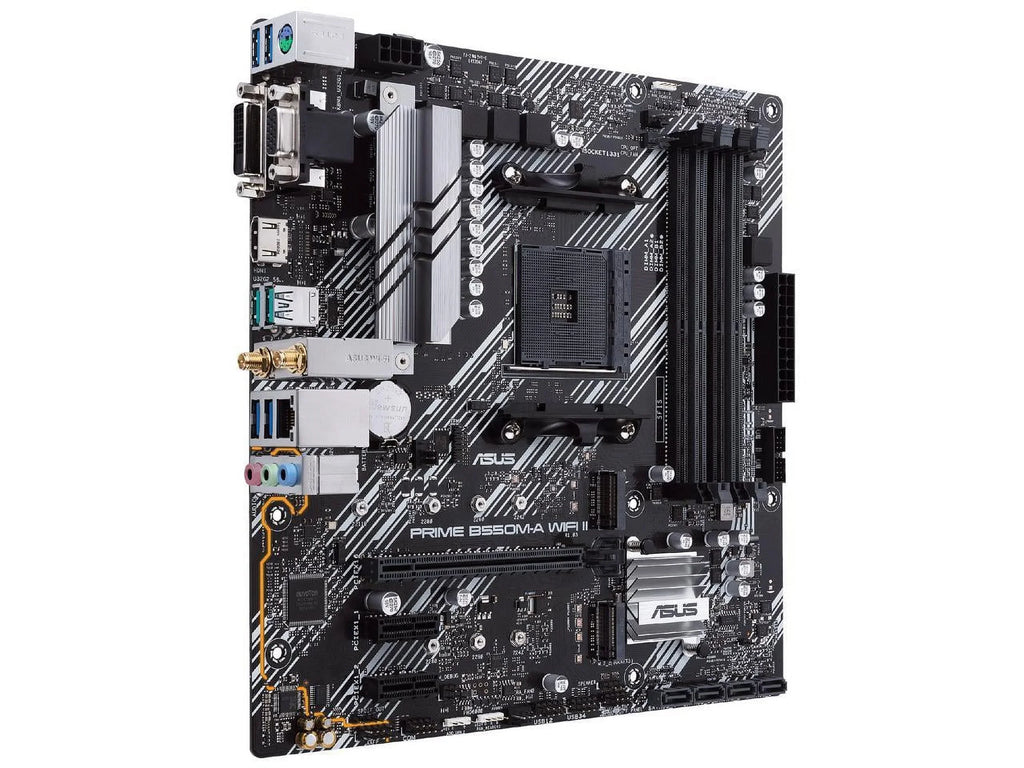 Prime B550M-A WiFi II AM4 (3rd Gen Ryzen) Micro ATX Motherboard (PCIe 4.0, WiFi 6, ECC Memory, 1Gb LAN, HDMI 2.1/D-Sub, 4K@60HZ, Addressable Gen 2 RGB Header and Aura Sync)