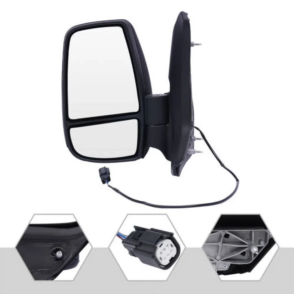 Front Left Side Rear View Mirror Black For Ford Transit 150 250 350 2015-2022