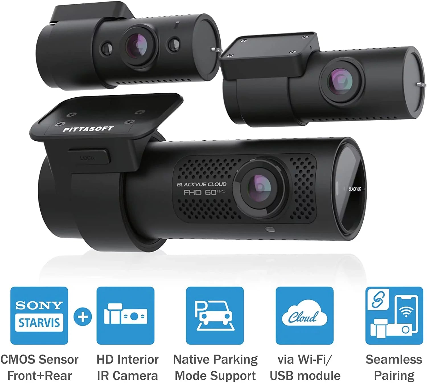 BLACKVUE DR750X-3CH PLUS | DUAL FHD + HD TRIPLE CHANNEL CLOUD DASHCAM | LTE VIA OPTIONAL LTE MODULE (32GB)