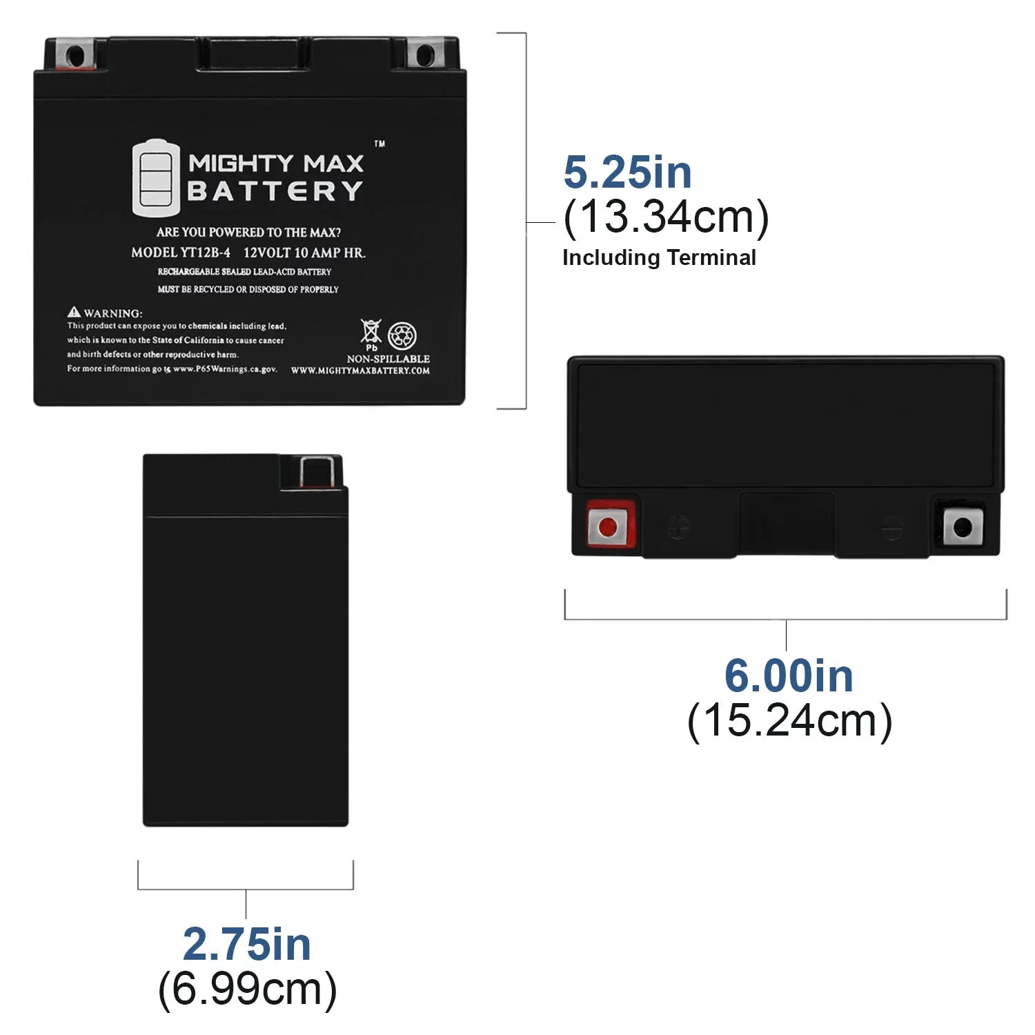 YT12B-4 12V 10Ah SLA Battery Replaces High Functionality AGM Motorcycle