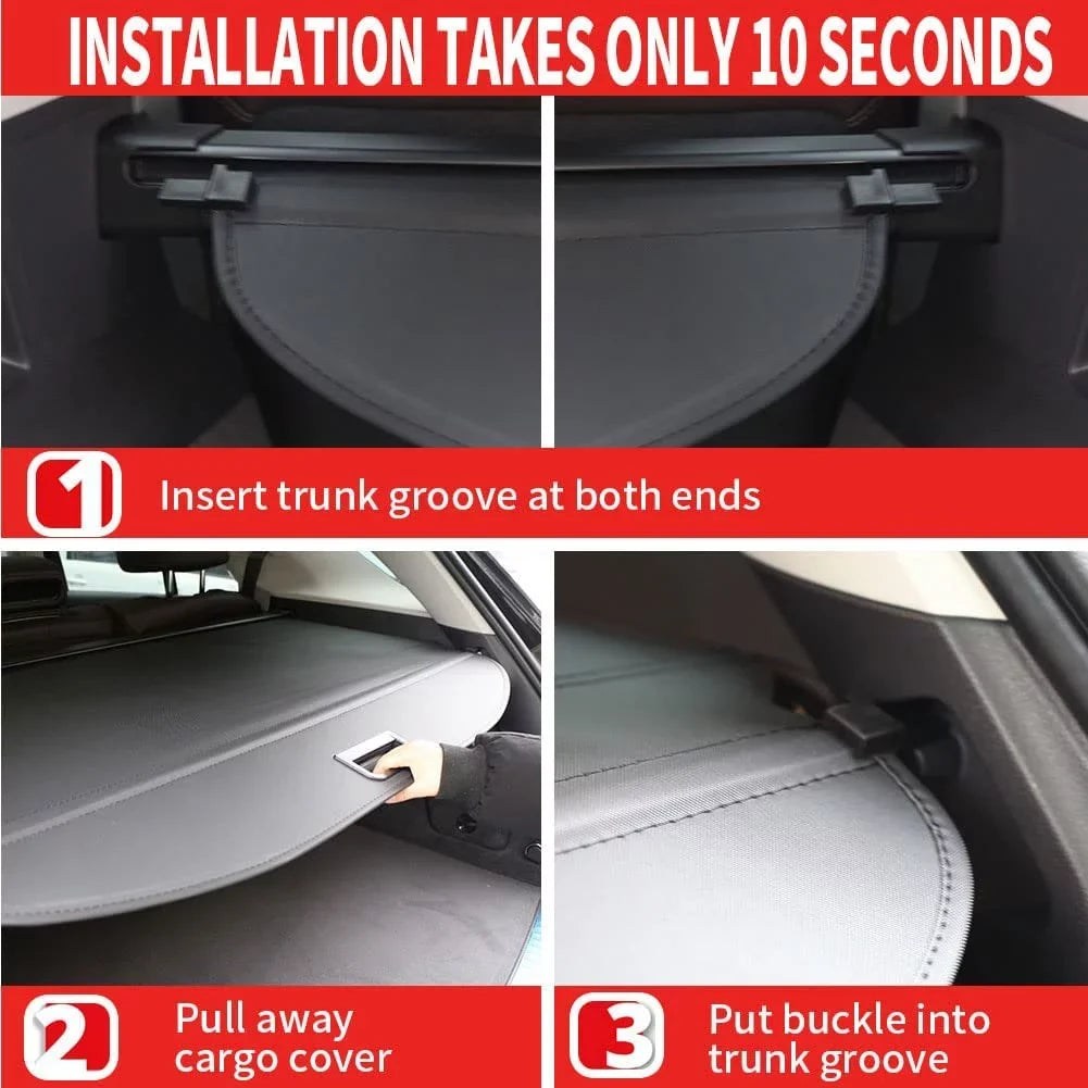 Fit Hyundai Ioniq 5 2022 2023 2024 Cargo Cover For Hyundai Ioniq 5 2022-2024 5-Seat SUV Accessory Retractable Black Rear Trunk Privacy Shade Shield Cover