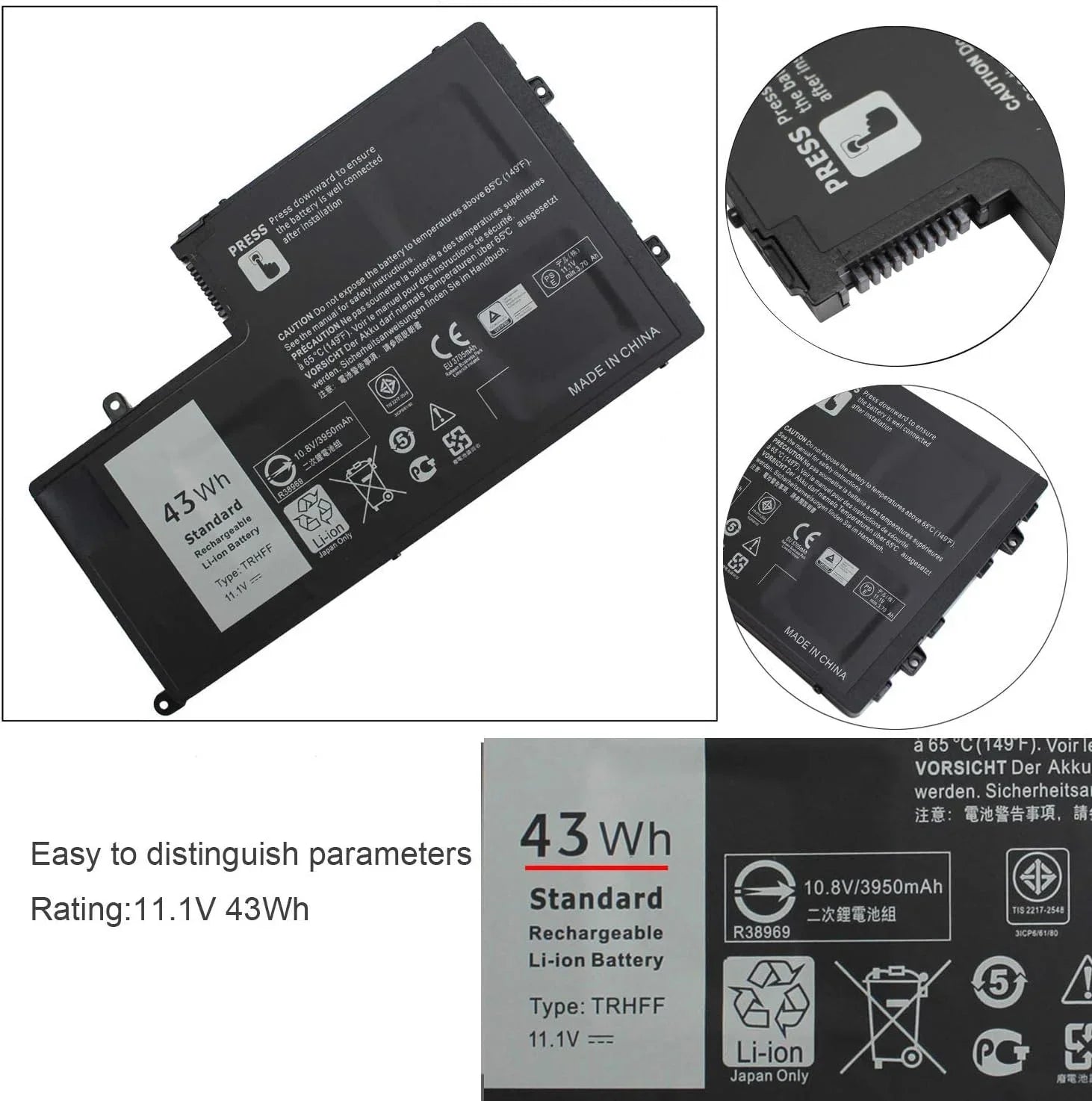 TRHFF 01V2F 1V2F6 y for Inspiron 15 5000 Series 15-5547 5547 N5547 5548 5545 5542 5447 N5447 5445